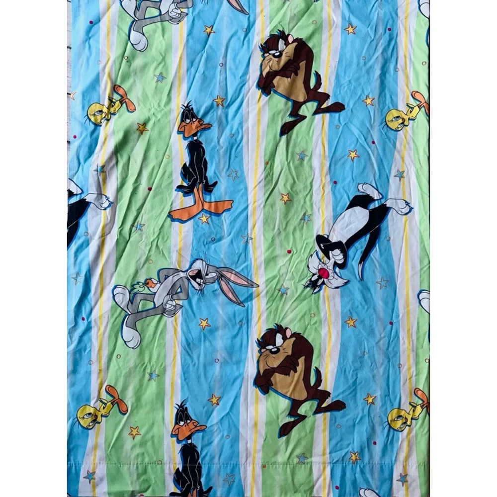 RARE Vintage 2000 Warner Bros Bugs Tweety Taz Donald Duck Twin Bed Sheet Set
